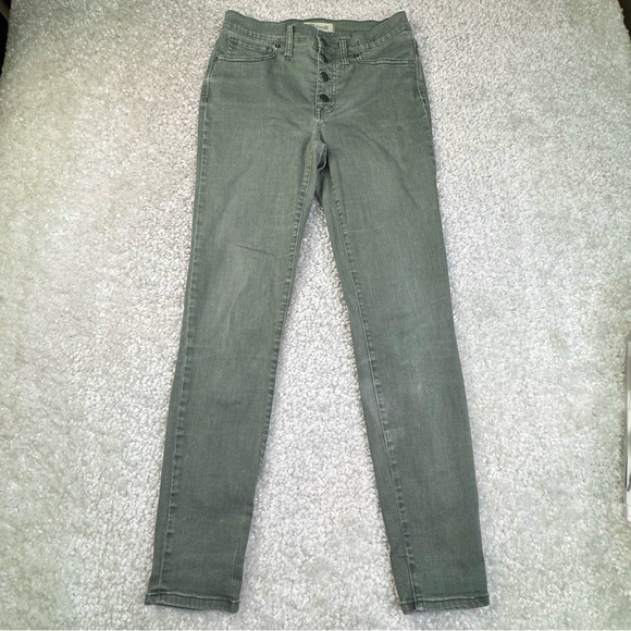 MADEWELL 9" High Rise Skinny Jeans: Garment-Dyed Button-Front stretchy soft 27 - Picture 2 of 13